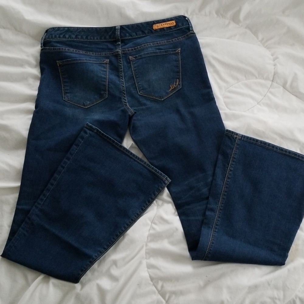 Express Stella Low Rise Flare Jeans